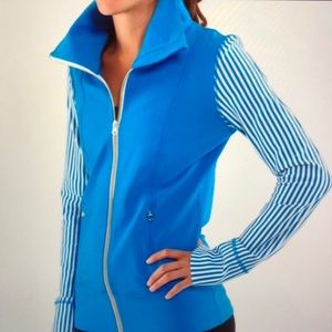 lululemon athletica Blue Vest with Striped Sleeves